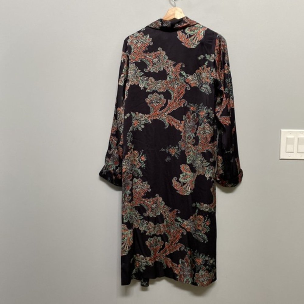 ❗️SOLD❗️ Wilfred Pilier Bleck Floral Satin Duster/Kimono Size XXS - Picture 8 of 8